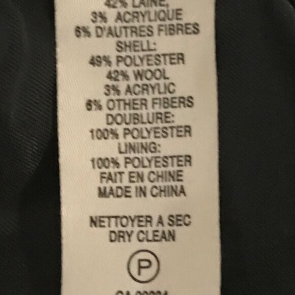 Anne Klein Full‑Length Belted Wool Blend Tweed Coat – Black/White, Size M - Picture 6 of 6